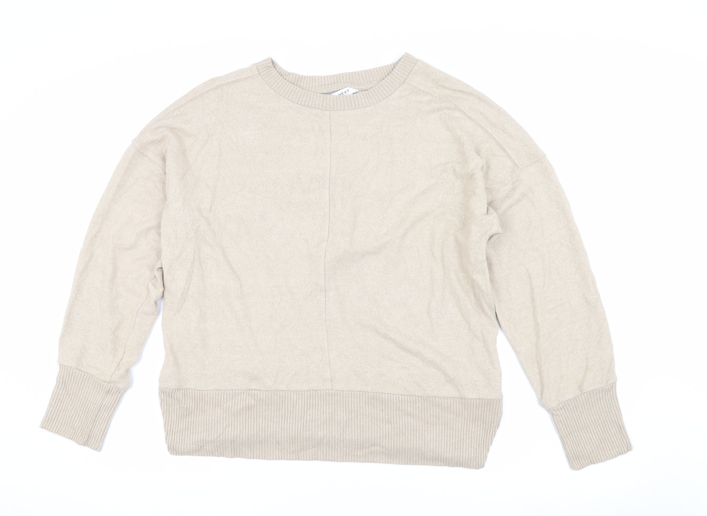Next Women's Beige Pullover Jumper M, Crew Neck, Knit