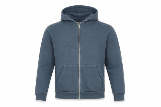 Front view of Topman Men's Blue XS Hooded Zip Jacket