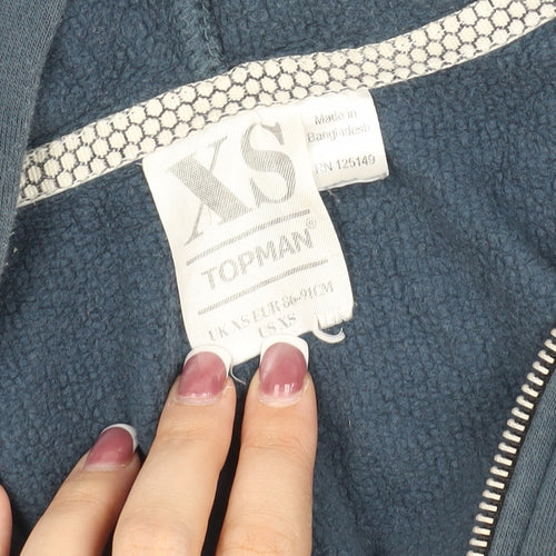 Topman Men's Blue XS Hooded Zip Jacket