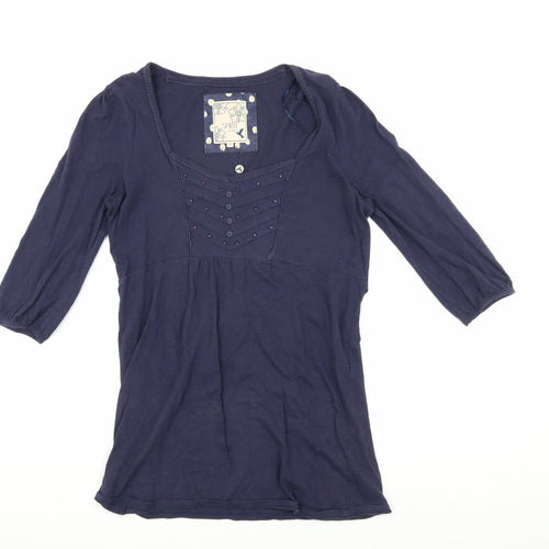 M&Co Women's Navy 3/4 Sleeve Top Size 10