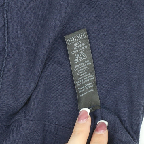 M&Co Women's Navy 3/4 Sleeve Top Size 10