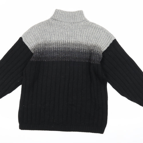 BHS Unisex Black Roll Neck Wool Blend Jumper