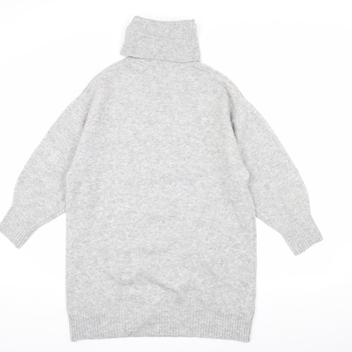 MNG Women's Grey Roll Neck Pullover Jumper XS