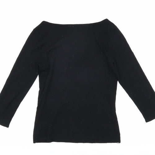 Wallis Women's Black Pullover Jewel Accent Jumper Size 10