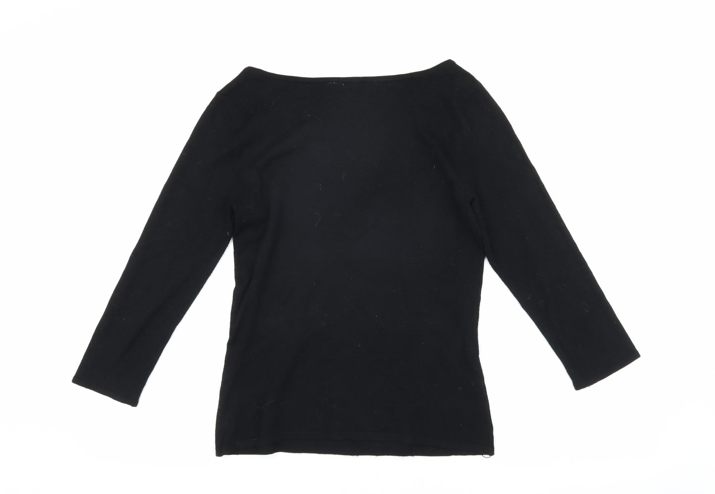 Wallis Women's Black Pullover Jewel Accent Jumper Size 10