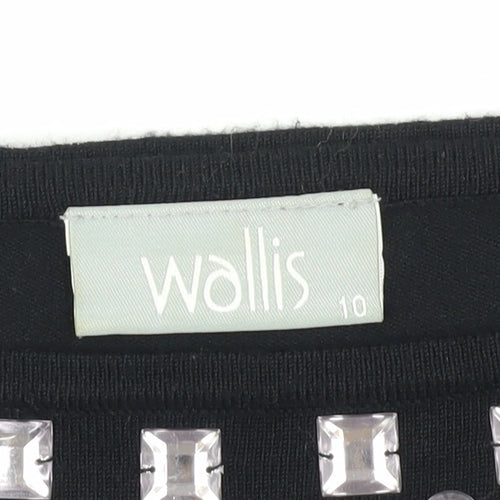 Wallis Women's Black Pullover Jewel Accent Jumper Size 10