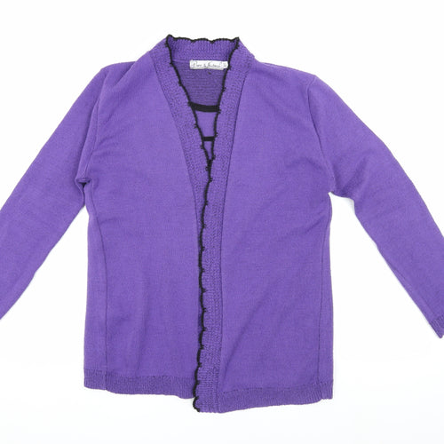 Pure & Natural Women's Purple open Front Cardigan Size 4