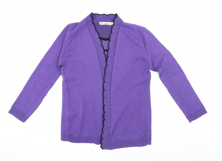 Pure & Natural Women's Purple open Front Cardigan Size 4
