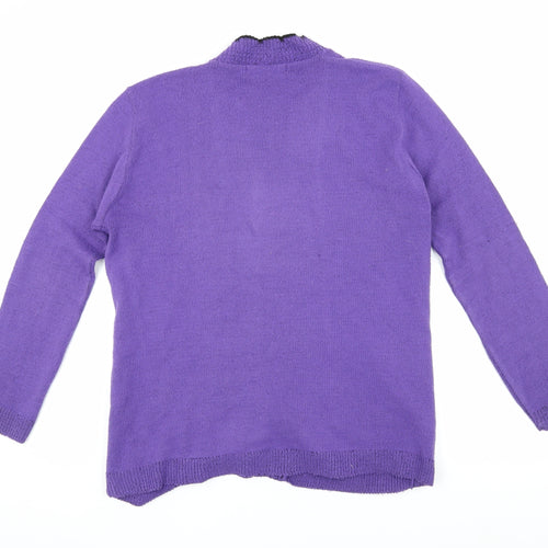 Pure & Natural Women's Purple open Front Cardigan Size 4