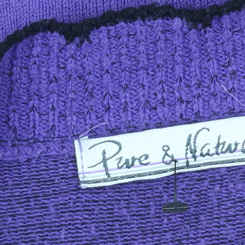 Pure & Natural Women's Purple open Front Cardigan Size 4