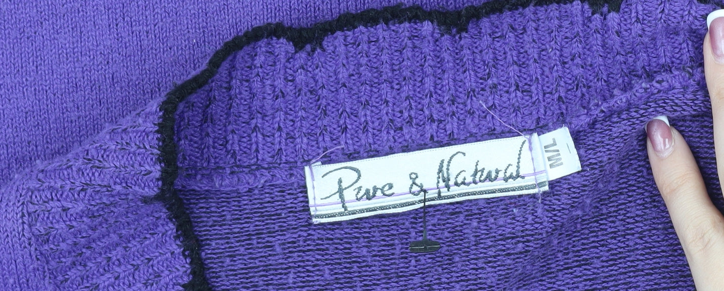 Pure & Natural Women's Purple open Front Cardigan Size 4