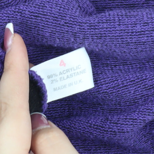 Pure & Natural Women's Purple open Front Cardigan Size 4