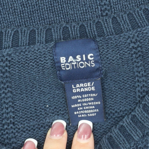 Basic Editions Men's Blue Pullover Jumper L