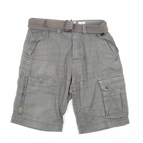 Next Men's Grey Cargo Shorts, Size 32, Cotton Blend