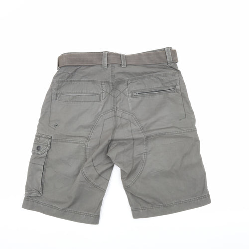 Next Men's Grey Cargo Shorts, Size 32, Cotton Blend