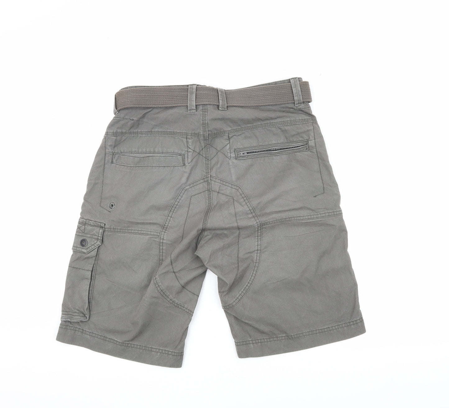Next Men's Grey Cargo Shorts, Size 32, Cotton Blend