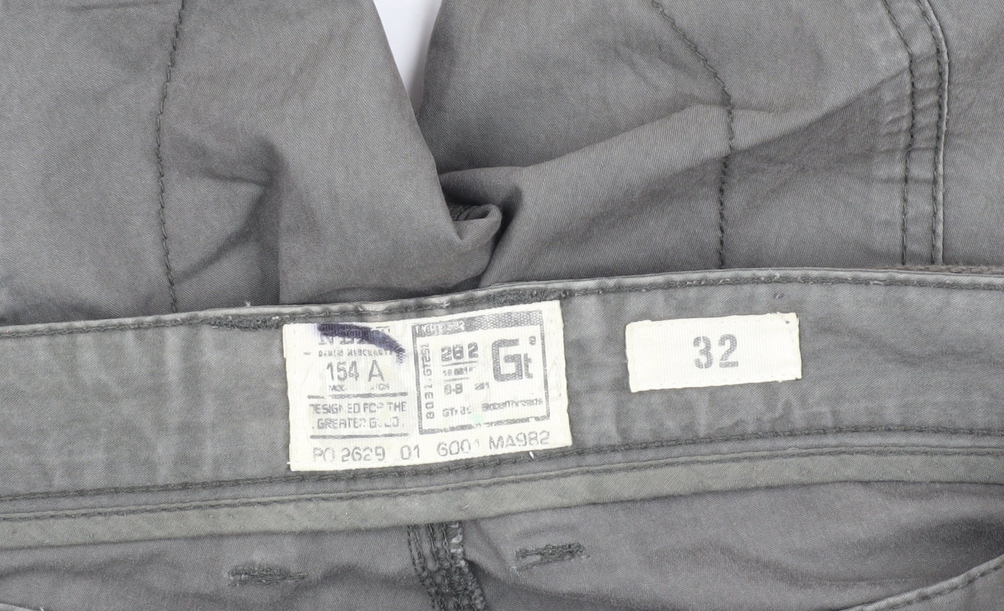 Next Men's Grey Cargo Shorts, Size 32, Cotton Blend