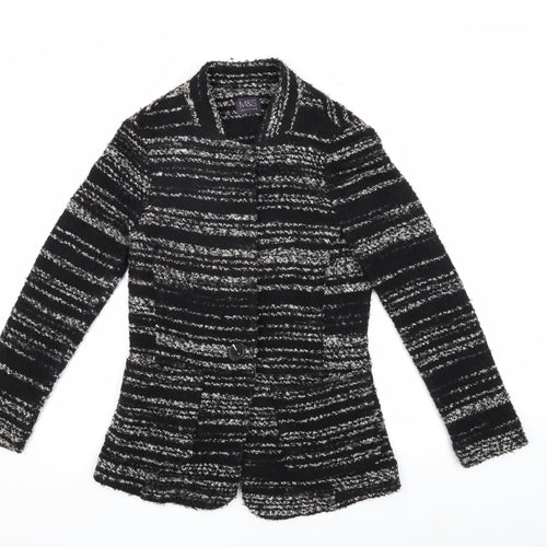 Marks and Spencer Women's Black Striped Jacket Size 6