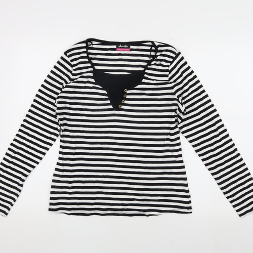 Arista Women's Black Striped Long Sleeve T-Shirt
