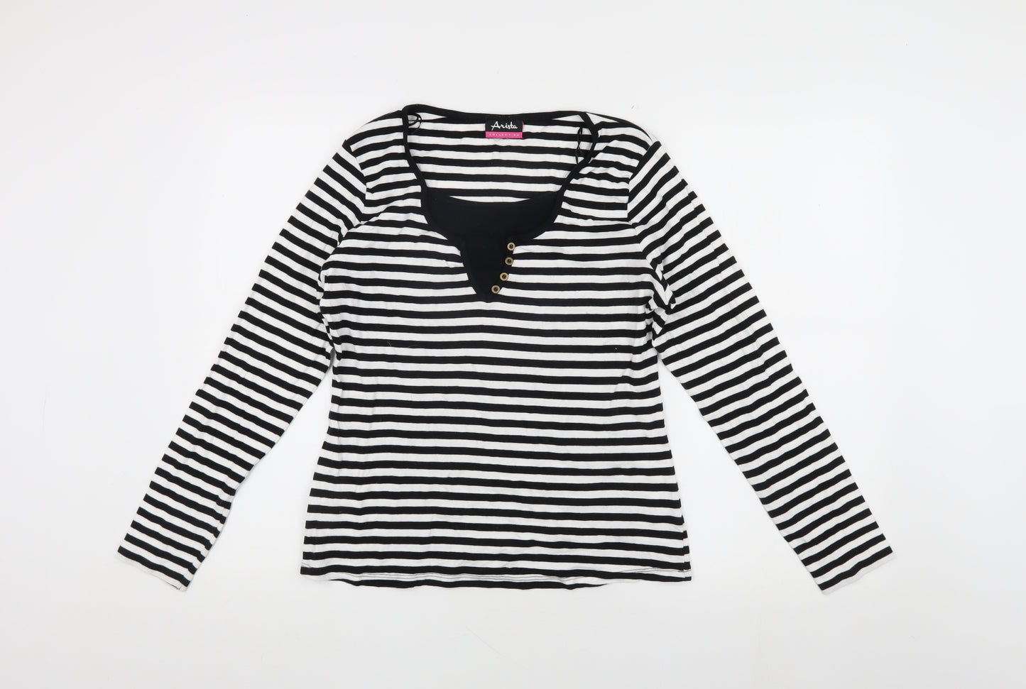 Arista Women's Black Striped Long Sleeve T-Shirt