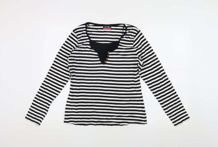 Arista Women's Black Striped Long Sleeve T-Shirt