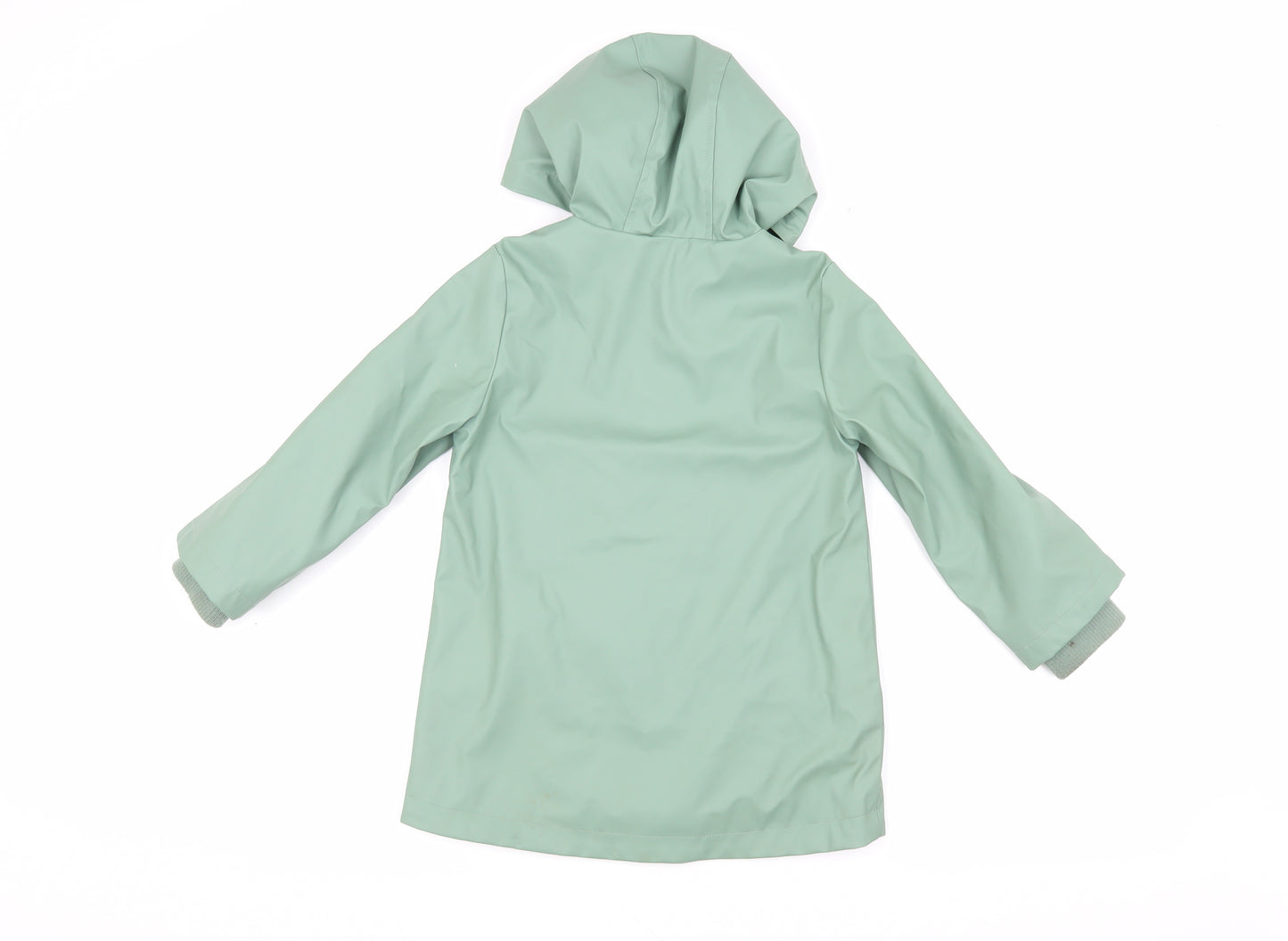 John Lewis Boys Green Hooded Rain Coat Size 6 Years