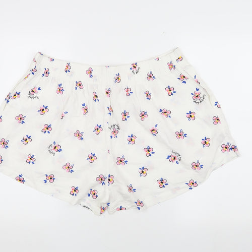 Marks and Spencer Women's White Floral Shorts Size 18