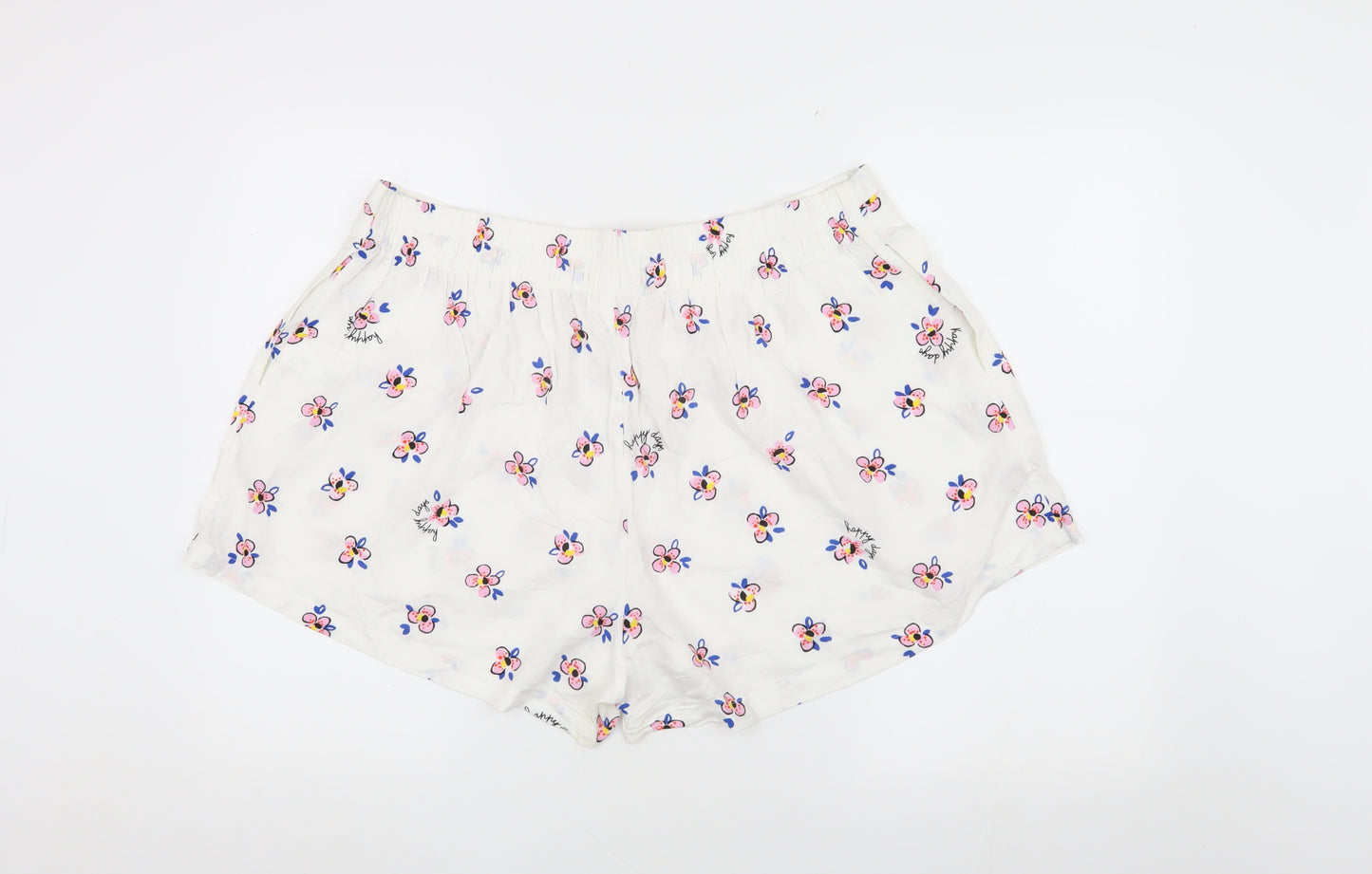 Marks and Spencer Women's White Floral Shorts Size 18