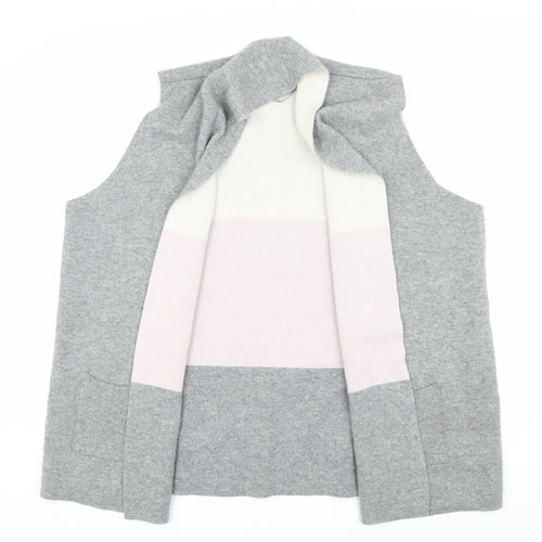 Bartolini Women’s Grey Sleeveless Knit Open Front Vest 2XS