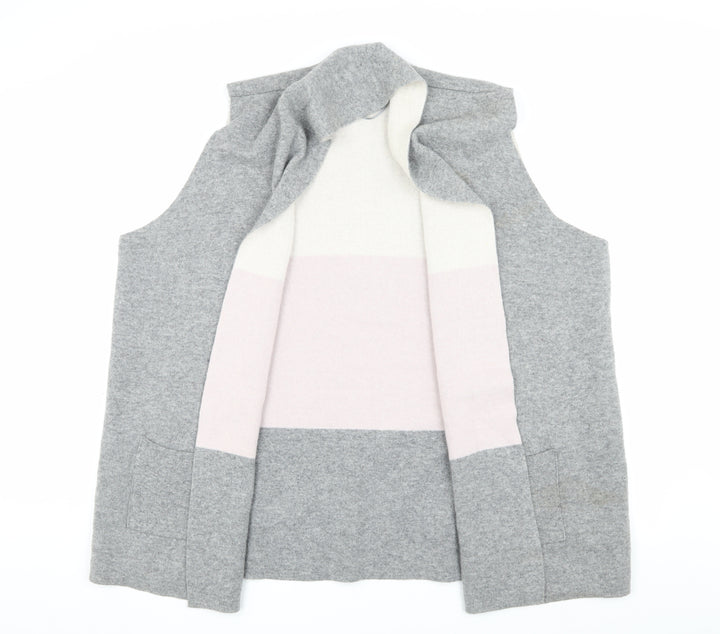Bartolini Women’s Grey Sleeveless Knit Open Front Vest 2XS