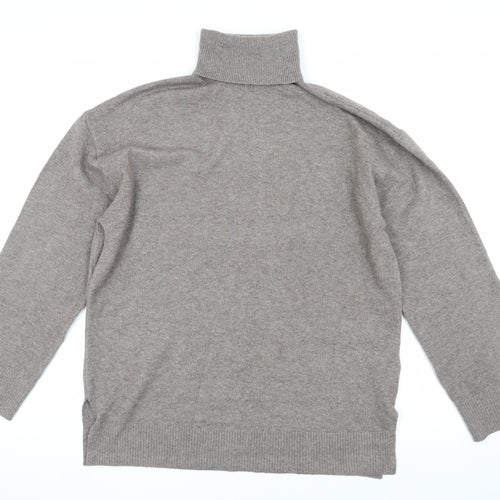 Marks and Spencer Grey Cashmere Roll Neck Jumper M