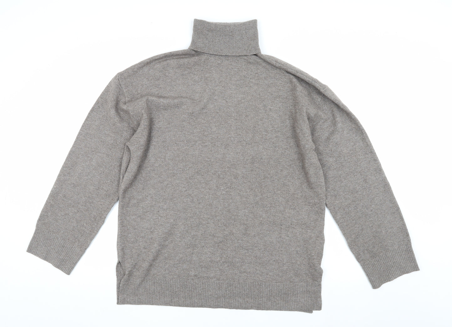 Marks and Spencer Grey Cashmere Roll Neck Jumper M