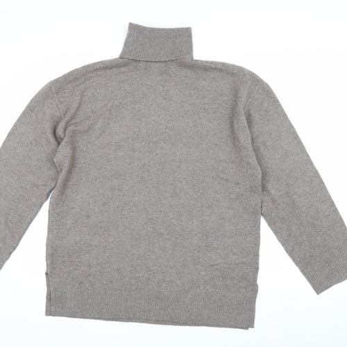 Marks and Spencer Grey Cashmere Roll Neck Jumper M