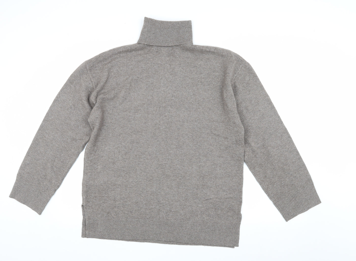 Marks and Spencer Grey Cashmere Roll Neck Jumper M
