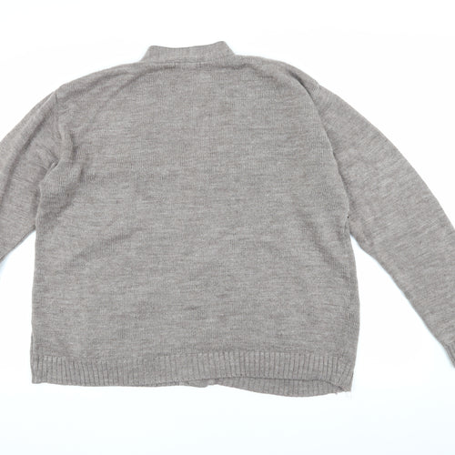 Reflect Women's Grey Geometric Cardigan 7XL