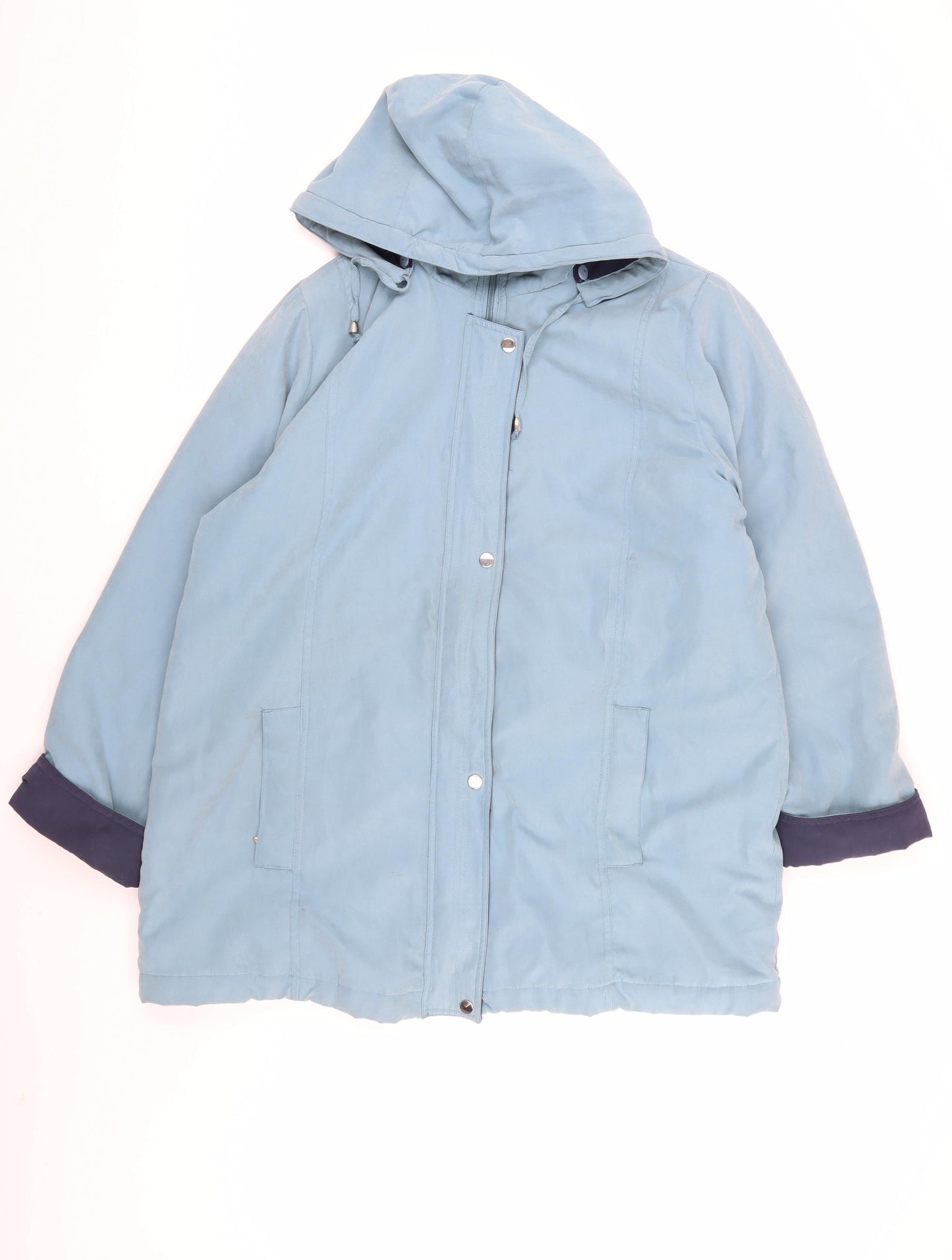 Sarah Hamilton Women's Blue Hooded Parka Coat Size 16