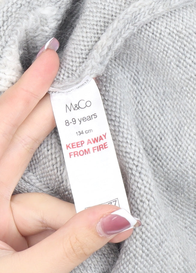 M&Co Girls Grey Star Cardigan, Size 8-9 Years