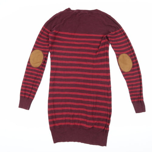 Next Women’s Red Striped Pullover Jumper Size 10