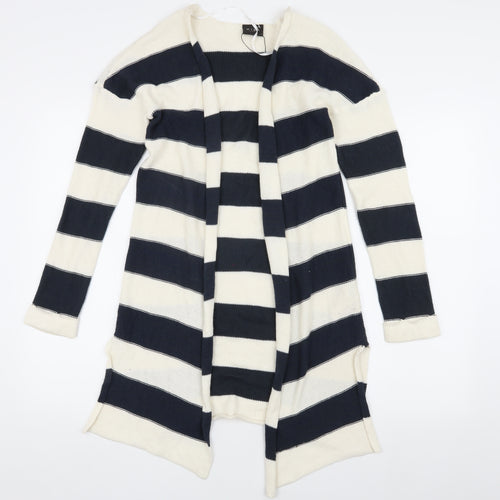 Vila Women's Multicoloured Striped Open Front Cardigan S