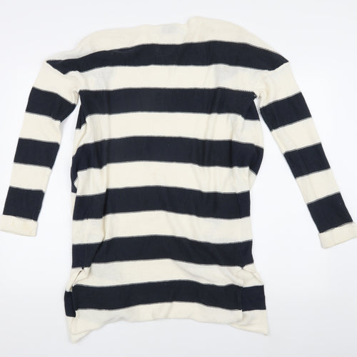 Vila Women's Multicoloured Striped Open Front Cardigan S