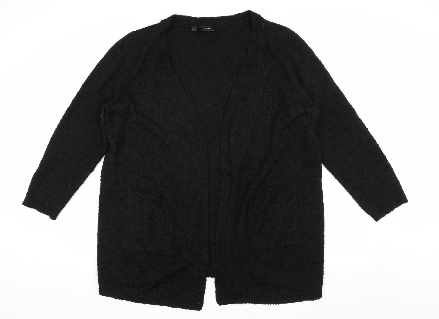 bpc Women's Black Cardigan XL - Open Knit, Casual