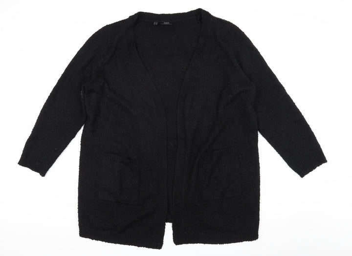 bpc Women's Black Cardigan XL - Open Knit, Casual