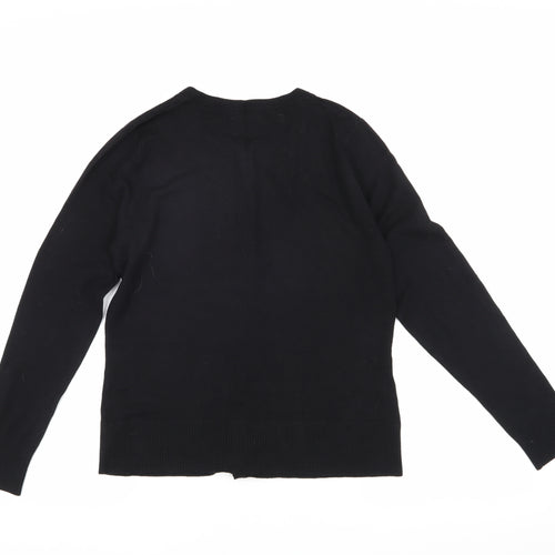 M&Co Women's Black Cardigan, Size 12, Button Accents