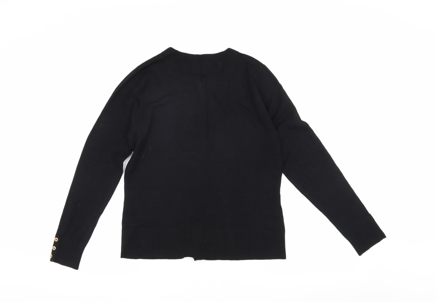 M&Co Women's Black Cardigan, Size 12, Button Accents