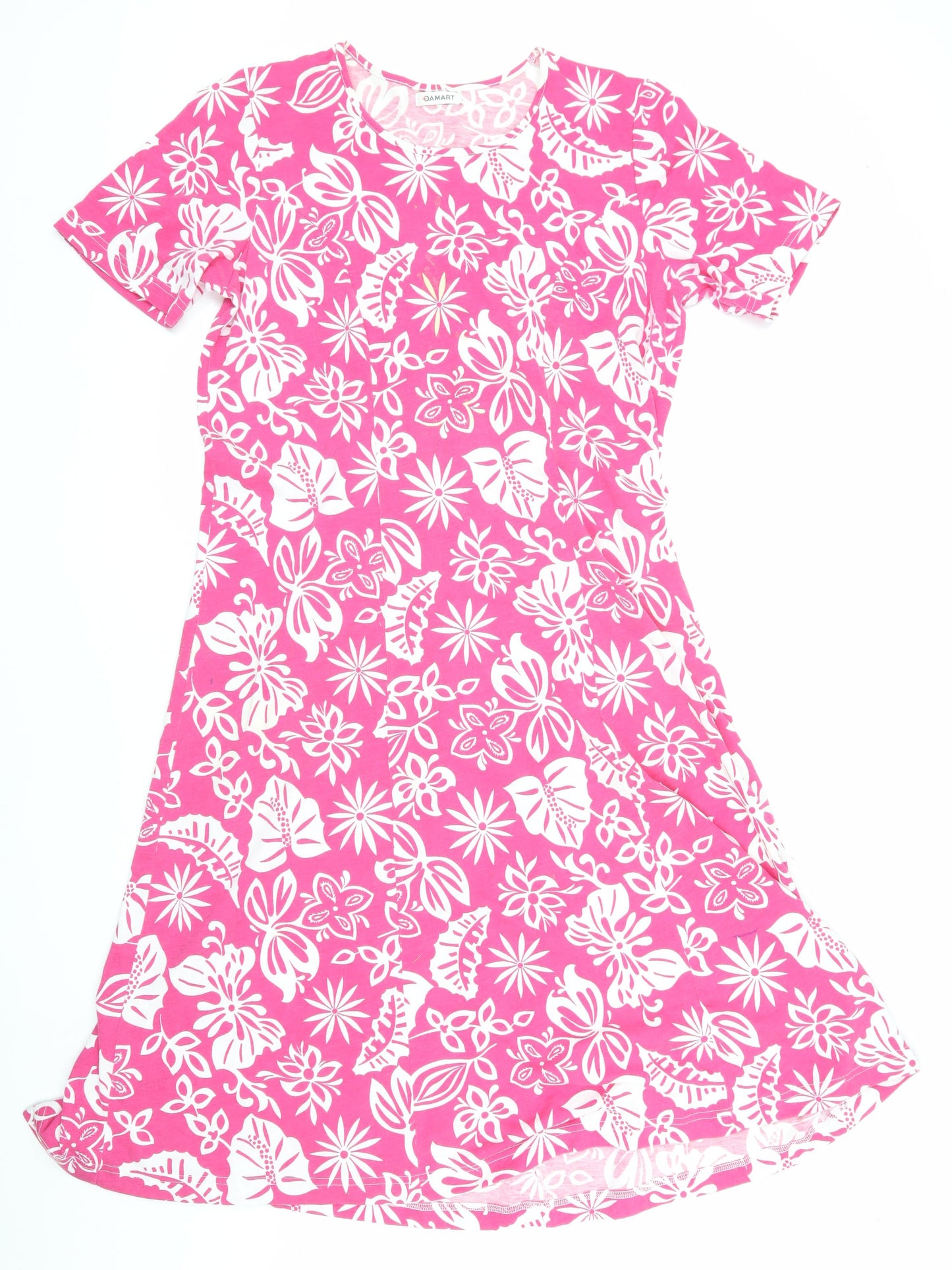 Damart Women's Pink Floral A-Line Dress Size 14