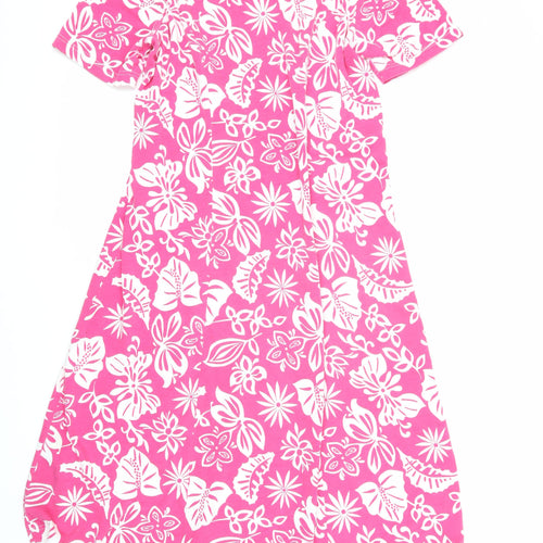 Damart Women's Pink Floral A-Line Dress Size 14