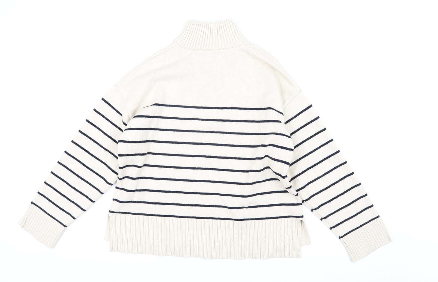 Zara Women’s Ivory Stripe Pullover Sweatshirt S