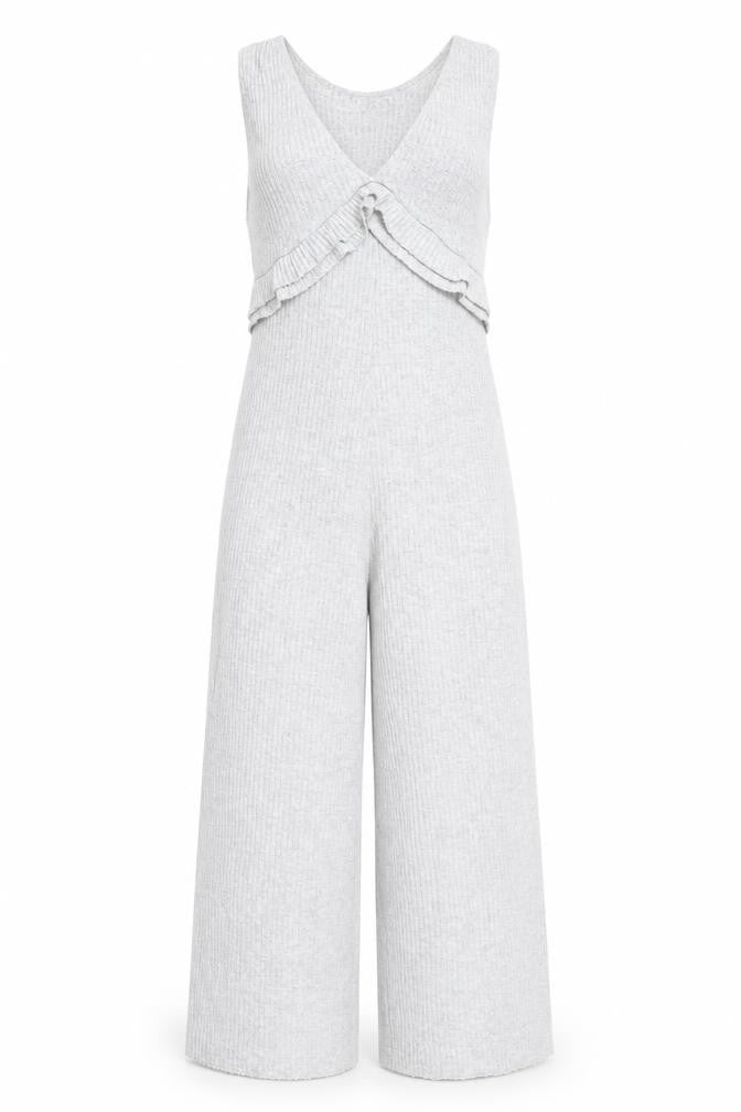 Zara Trafaluc Grey Knit Women's Sleeveless Jumpsuit S