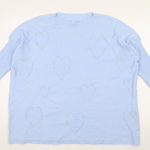 Chilli & Charm Women's Blue Beaded Pullover Jumper