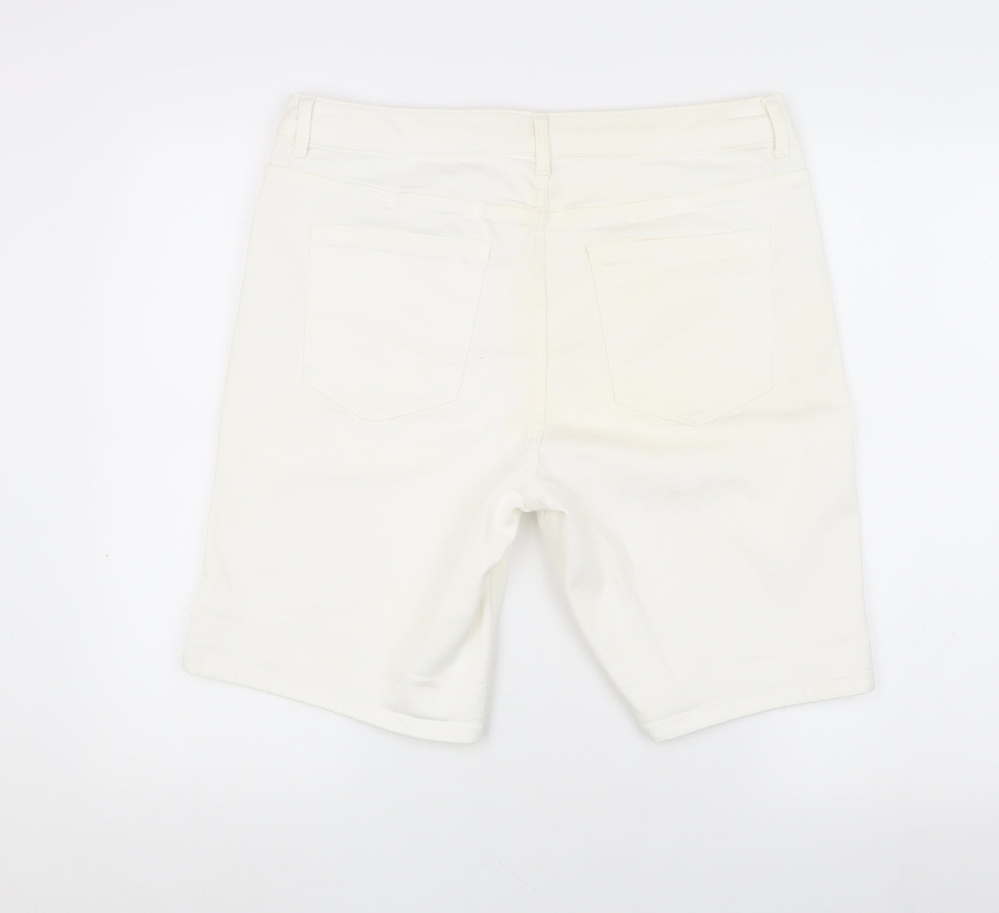 Marks and Spencer Women's White Boyfriend Shorts
